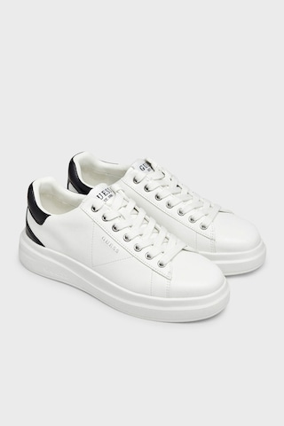 Guess Elba Deri Logolu Sneaker Ayakkabı Fmtel4lea12 Erkek Ayakkabı Fmtel4 Lea12 Whıte Beyaz