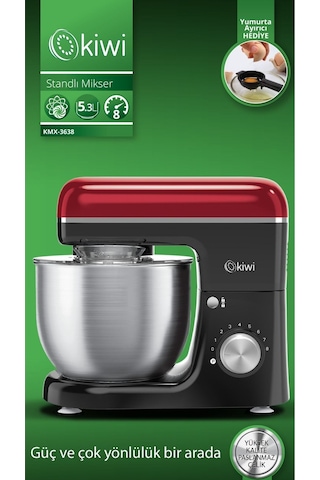 Kiwi Kmx-3638 5.3 L 1300 W Hamur Yoğurma & Stand Mikser Mutfak Şefi