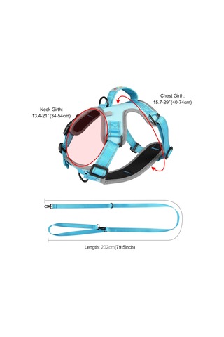 Funadd Traction Rope Reflective Breatheable Nylon Pet Vest Dog Harness, Size: M Blue