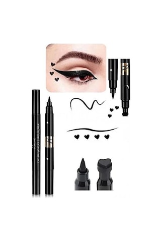 3b Trend Çift Uçlu Kalp Desenli Kalem Eyeliner 001 Black