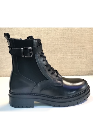 Voog 22570 Kadın Deri Postal Kauçuk Bot Siyah