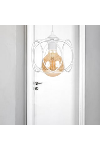 Evo Otantik Beyaz Metal Avize Hol Giriş Sarkıt Beyaz