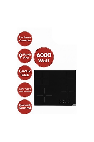 Alveus Afm Serisi S1 FM7710 + V6-04 + FM3409 Dijital Elektrikli Vitro Antrasit Ankastre Set