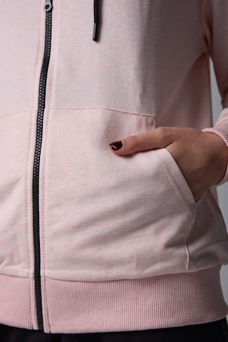 Defys Defy S Kadın Oversize Kapüşonlu Fermuarlı Cepli Sweatshirt Pembe Melanj - 527346818 Pembe Melanj