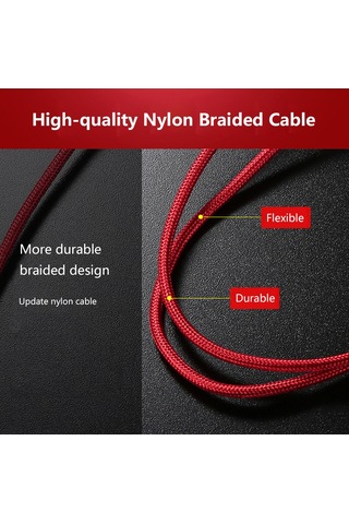 Reedark 3'lü Nylon Örgülü Data Kablosu: Type-c/lightning/micro Usb İle Hızlı Şarj Ve Sabit Veri Transferi - İphone Uyumlu , Samsung Uyumlu Ve Tüm Cihazlar İçin