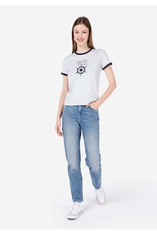 Colin's Colins Mom Fit Daralan Paça Kadın İndigo Jean Pantolon Cl1069441 Q1.v1 Dn43389 Denim