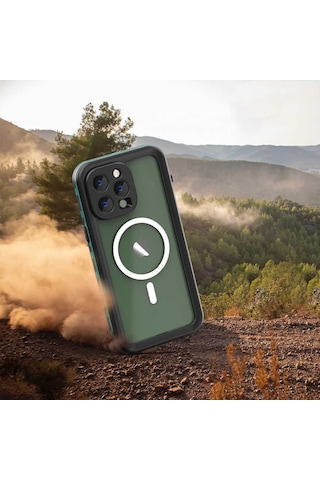 Apple Uyumlu iPhone 14 Pro Max Kılıf 360 Su Geçirmez 1-1 Silikon Zırhlı Kapak Siyah
