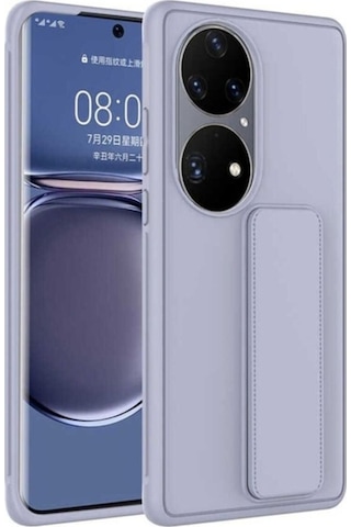 Huawei P50 Pro Kılıf Zore Qstand Kapak Gri