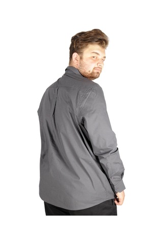 Mode Xl Büyük Beden Erkek Klasik Gömlek Likralı 20351 Füme 001