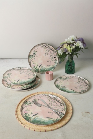 Keramika Pink Woods Nordic Servis Tabağı 28 Cm 6 Adet 22641 Çok Renkli