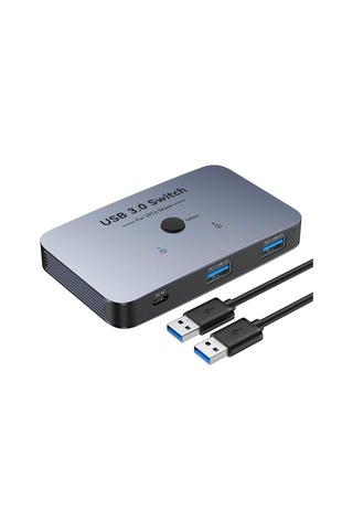 Usb Anahtarı 3.0 Kvm Anahtarı, Alüminyum Usb Değiştirici 2 Bilgisayar Paylaşım 4 Usb Aygıtı Pc Yazıcı Tarayı