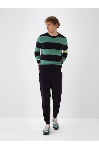 Lacivert Doğal Yün Dokulu Regular Fit Pantolon 801843 Lacivert