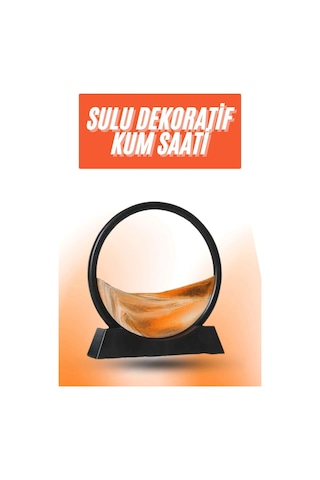 3d Led Işıklı Kum Saati Gece Lambası Hareketli Sulu Kum Saati Orta Boy - Htctduczzzzsulukumsaatiiiiii3
