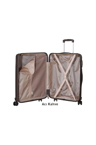 Mçs Bavul Büyük Ve Kabin 2li Set Kırılmaz Silikon Valiz V374 Acıkahve Kahverengi