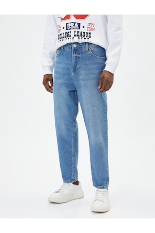 Koton Loose Fit Bol Kot Pantolon - Steve Jean Açık İndigo 4wam40404nd 4wam40404nd600 Açık İndigo