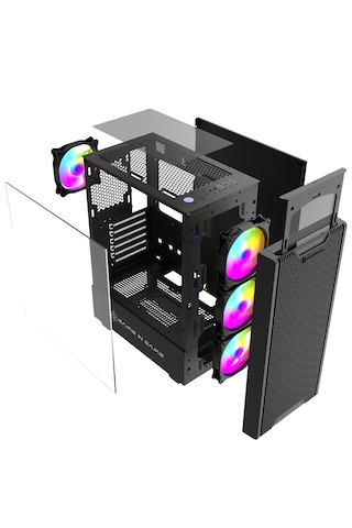 Game İn Game Pony 4x12cm Argb Fan Mesh Panel Temper Atx Kasa