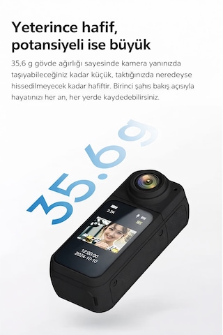 2.7k Ultra Hd Mini Aksiyon Kamera Manyetik Tasarım Döner Lens Wi-fi Uygulama Destekli