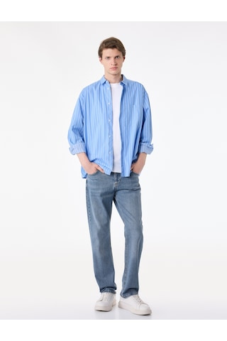 Koton Normal Bel Pamuklu Cepli Straight Fit Jean Pantolon - Mark Jean İndigo Stone 6sam40020nd İndigo - Taş