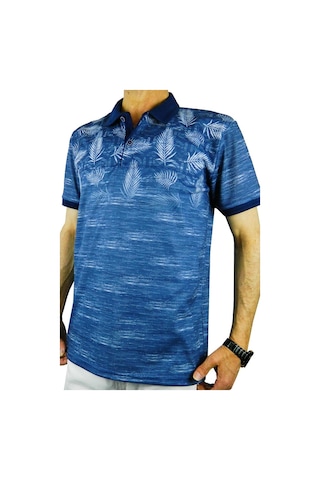 Çizgi Triko Erkek Polo Yaka Palmiye Tshirt 3514