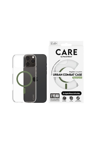 Apple Uyumlu iPhone Flagship 16 Pro Max Magsafe Urban Combat Şeffaf-yeşil Telefon Kılıfı Standart