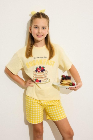 Defacto Regular Fıt 2li Sarı Pijama Takımı Kız Çocuk H5508a826smyl155 Sarı-yl155