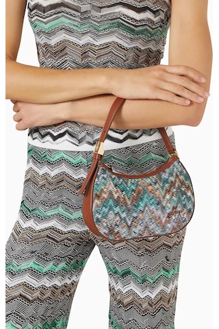 Missoni Mıssonı Lurex Örgü Mini Zigzag Hobo Çanta, Italyan Zarafeti & Dayanıklı El Çantası Açık Mavi