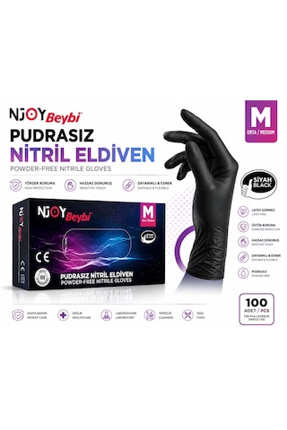 Pudrasız Eldiven I Nitril Eldiven I Hasta Bakım Eldiveni I Muayene Eldiveni I Lateksiz Eldiven 5 Adet