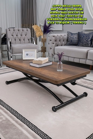 Juppo Üst Tabla Mdfbarok Ceviz Oval Köşe Alt Siyah Dışa Kıvrım