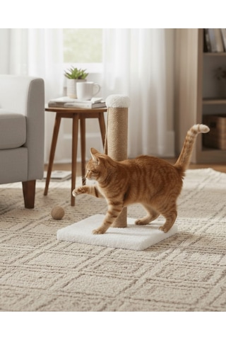 Reyo Pet Kedi Tırmalama Tahtası Beyaz 42 Cm