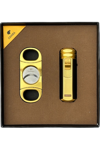 Cohiba Çakmak Kesici Gold Puro Seti - Tr8310