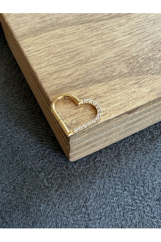Gerçek G23 Titanium Kalp Modeli Kilitli Titanum Halka Piercing Altın