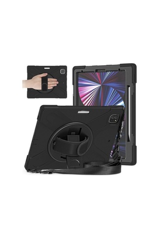 Apple İpad Pro 12.9 2020 Kılıf Amazing Tablet Kapak - Siyah Bant