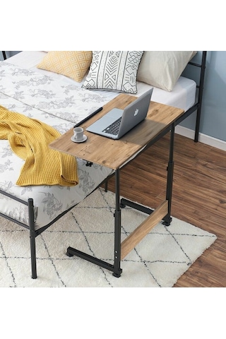 Yükseklik Ayarlı Eğimli & Katlanabilen Laptop Sehpası - Çam