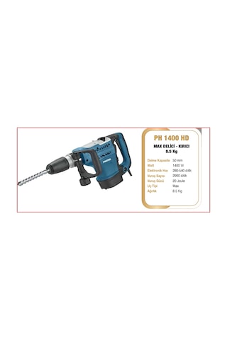 Proter PH 1400 DH 1400 W 20 Joule 8.5 Kg Max Delici Kırıcı