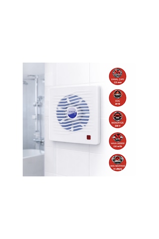 Dündar 18Cm L-12 230 220 V Monofaze Ev Tipi Plastik Fan Aspiratör