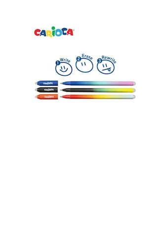 Carioca Tükenmez Kalem 07 Oops Easy Silinebilir 3 Lü Set - Mavi Siyah Kırmızı Mavi - Siyah - Kırmızı