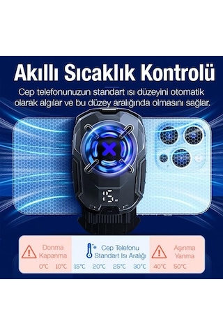 Polham 27w Akıllı Sıcaklık Kontrollü Süper İletken Telefon Soğutma Fanı Radyatör, Güçlü Ve Sessiz Soğutucu