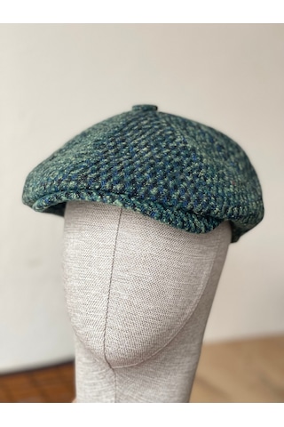Aida Jewelss Kışlık Özel Kumaş Yünlü Peaky Blinders Model Dökümlü Unisex Yünlü Kasket Şapka Haki