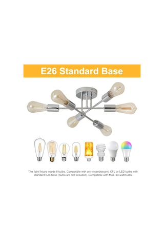 Tomshine 6 Işıklar Yarı Gömme Tavan Lambası Gümüş