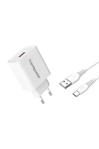 Sprange T-40 22w Usb-a Başlık - Type-c Data & Şarj Usb Kablo Type-C 3.0A Hızlı Şarj Başlığı+Kablo