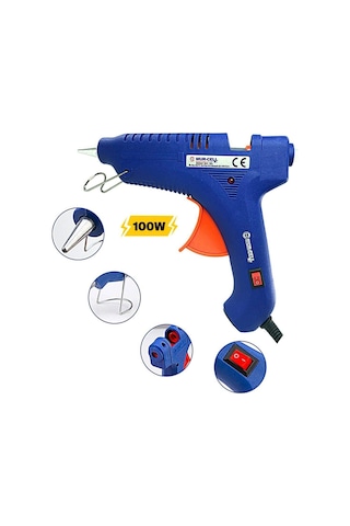 100watt Sıcak Silikon Tabancası 10 Adet Çubuk Slikon Çekme Eritme