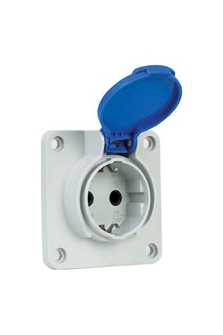 METE ENERJİ 40402005 1X16A. Makine Prizi Yan Girişli Gri