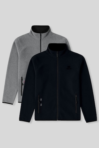 Tommy Life Standart Kalıp Dik Yaka 2li Paket Lacivert-gri Melanj Erkek Polar Sweatshirt - 87992 Lacivert - Gri Melanj