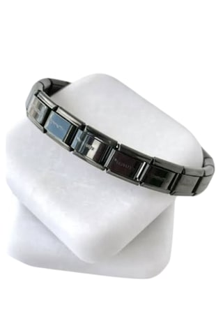 Çelik Bileklik İtalyan Charm Model Unisex Erkek Kadın 3 Mm 18 Cm Siyah Black Siyah