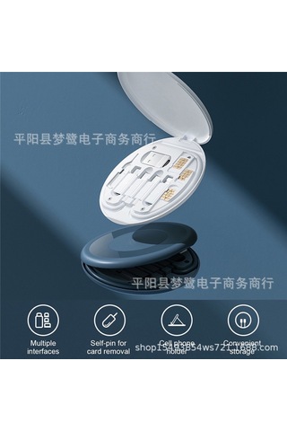 Symbee Mavi 60w Hızlı Şarj Çok Fonksiyonlu Usb Kablosu Dönüştürücü Ve Saklama Kutusu