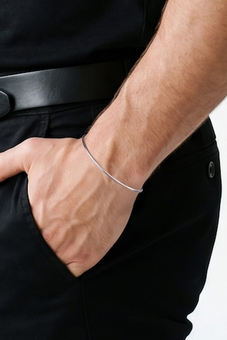 Klasik Stil Oksit Kaplama 21 Cm Gümüş Erkek Zincir Bileklik Oksitli