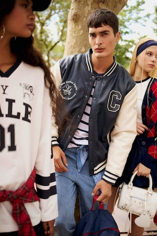 Defacto Regular Fit Kolej Yaka Çıkarılabilir Kapüşonlu Çıtçıtlı Suni Deri Bomber Mont E9972ax25aunv64 Lacivert