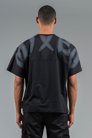 Maraton Sportswear Oversize Erkek Bisiklet Yaka Kısa Kol Basic Siyah T-shirt 23246-siyah