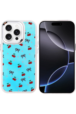 Zore Apple iPhone Uyumlu 16 Pro Max Kılıf Airbag Tasarımlı Sys Hadra Kapak - Kiraz Kiraz