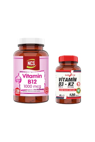 Ncs Vitamin B12 120 Tablet + Nevfix Vitamin D3-K2 120 Tablet